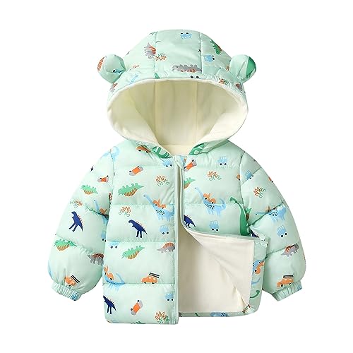 sfdgfhyf Baby Boys Girls Winter Coat Toddler Hooded Puffer Jacket Fleece Lined Bubble Coat Zipper Cute 𝐂artoon