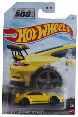 Hot Wheels Porsche 911 GT3 RS Factory 500, amarillo miniatura 1