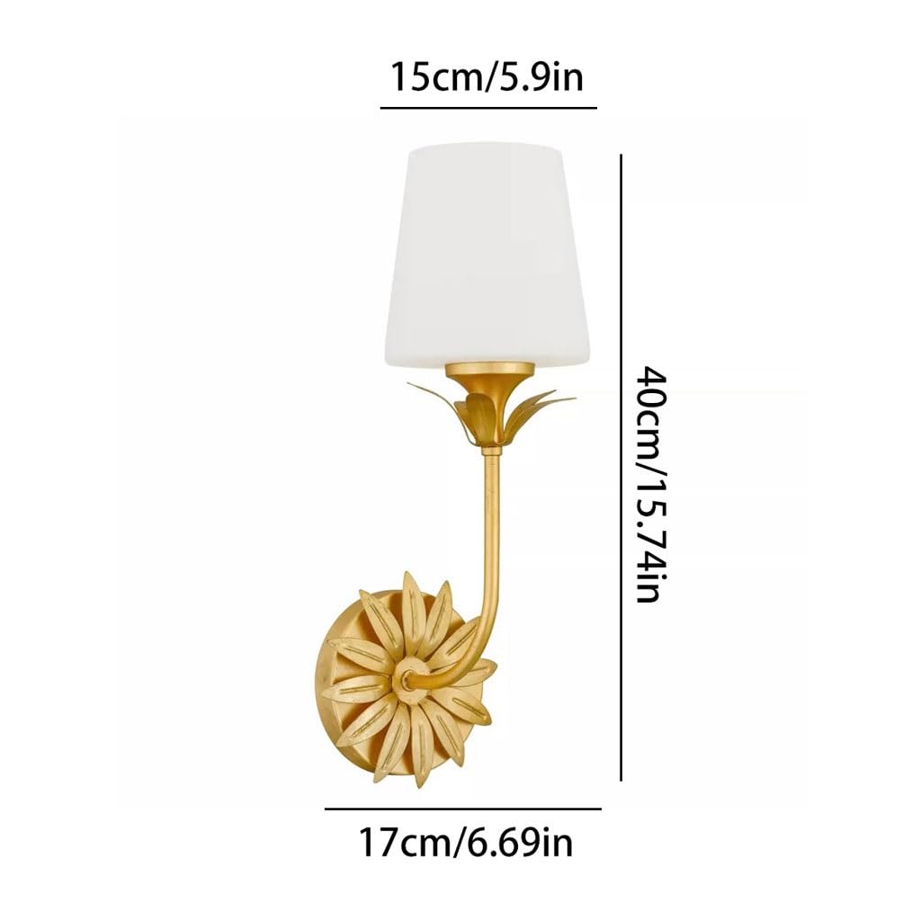Luz Para Leer Lámpara De Pared Con Forma Flor Antigua Lámina Dorada, Luz Frontal For Espejo Baño, For Pasillo Aplique De La Pared