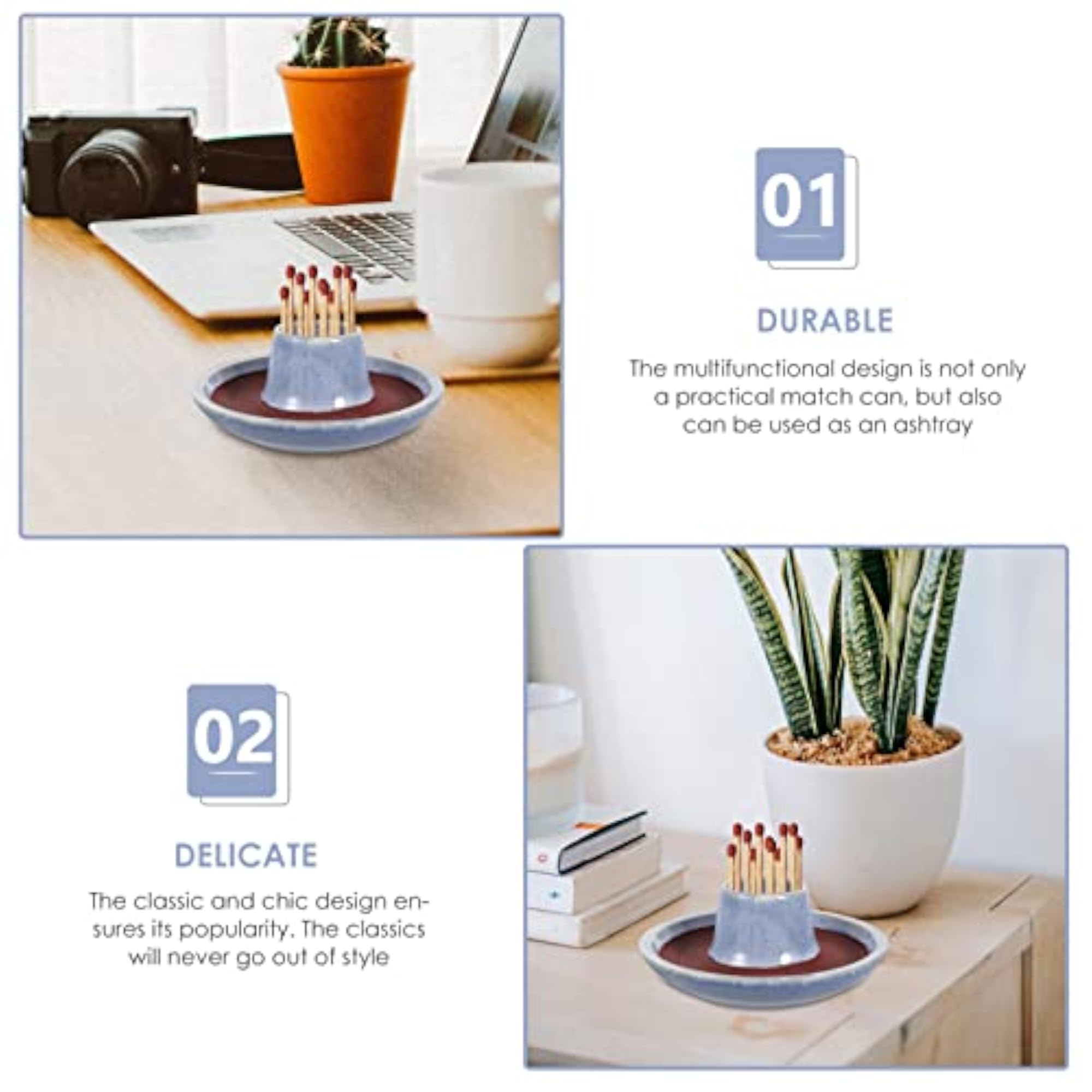 Ceramic Match Striker Storage Organizer
