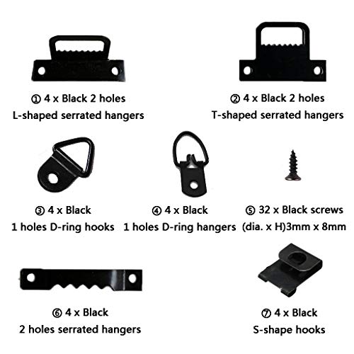 Image of 56pcs /Set Photo Picture Frame Hanging Kit Heavy Duty Serrated Hanger Hardware Fo Ceiling Hooks