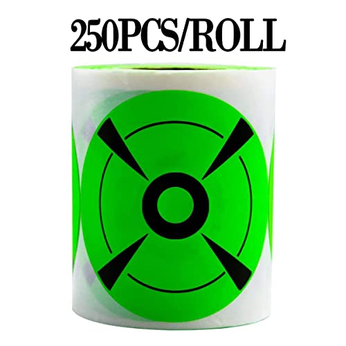 Target Stickers Self Adhesive Targets For Shooting Adhesive Shooting Targets Fluorescent Green Label (Qty 250Pcs 3") #TOP2