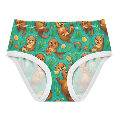 Joisal Cotton Girls Underwear Toddlers Cute Otters Water Playful Panties Little Girl Aesthetic Undies Kids Briefs 2t