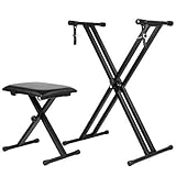[page_title]-Femor-DE Keyboard Set Keyboardständer Keyboardbank höhenverstellbar zusammenklappbar (Set)