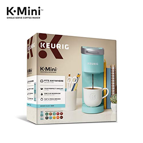 Keurig K-Mini Coffee Maker, Single Serve K-Cup Pod Coffee Brewer, 6 to 12 Oz. Brew Sizes, Oasis