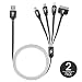 Multi Charger, IVVO 4 in 1 Multiple USB Charging Cable Adapter Connector with 8 Pin Lighting / 30 Pin / Micro USB / Mini USB Ports for iPhone 7 7 Plus,iPad,Nexus 5 and More(2 Pack)