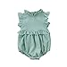 Younger Tree Toddler Baby Girls Summer Clothes Ruffled Collar Sleeveless Romper Jumpsuit (Green, 80(6-12 Months))