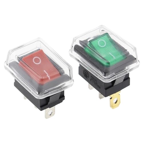 Interruptor basculante KCD1 de 3 pines con luz indicadora verde y 10A de capacidad 4