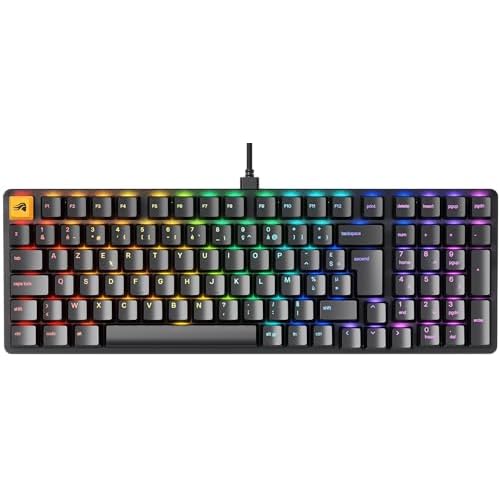Glorious Gaming GMMK 2 Full Size (96%) – Clavier de Jeu mécanique, Cadre Aluminium, Personnalisable, Capuchons de Touches doubleshot, switches Glorious Fox, RGB, Disposition AZERTY française – Noir