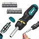 LIBRATON Ratschenschraubendreher Set, Multi Schraubendreher, 33-in-1 Magnetischer Schraubendreher, Schlitz-/Philips-/Pozi-/Torx-/Hex-/Vierkant-Bits, Ergonomischer Griff für Zuhause, Auto