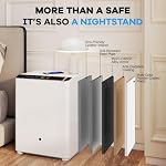 Smart Biometric Nightstand Safe with Wireless Charging, Bluetooth, White - Image 6
