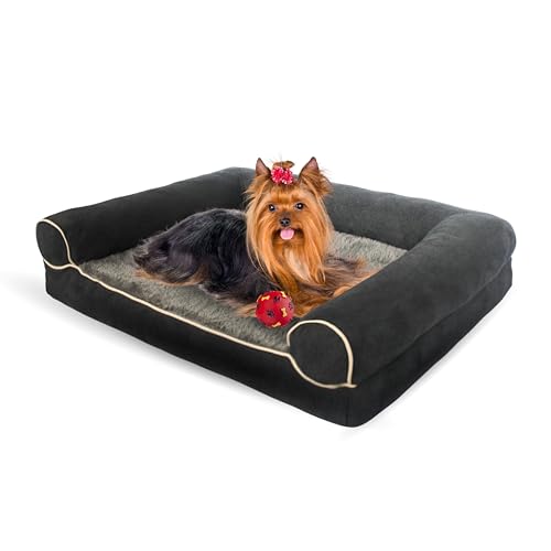 S&A Online Store Dog Beds for Small Dogs Machine Washable Dog Bed for Small Dogs and Medium Dog Bed Polyester Cotton Easy to Clean Orthopedic Dog Bed (Small)