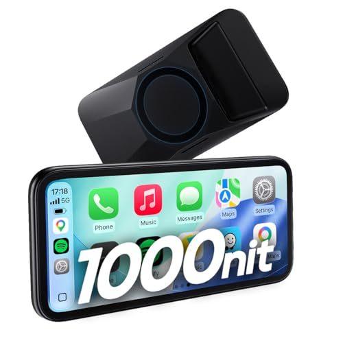 CarpodGo Mini 6 9 Display mit abgerundeten Rändern tragbar kabelloses CarPlay mit 60 fps 1000 Nits Helligkeit Reiner BT-Modus Kompatibel mit Magnetische Halterung Unterstützt Lenkradsteuerung