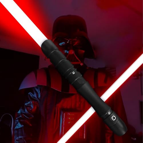 YDDSABER Jedi Sith LED Light Saber, Force FX Heavy Dueling, Rechargeable Lightsaber, Loud Sound High Light with FOC, Metal Hilt, Blaster, (Red)