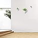 T4U Triangle Wall Planter Indoor, Set of 2 Ceramic Hanging Wall Planter, Geometric Succulent Air Plant Holder Vase Flower Cactus Faux Plants Containers, White Modern Decor for Home and Office