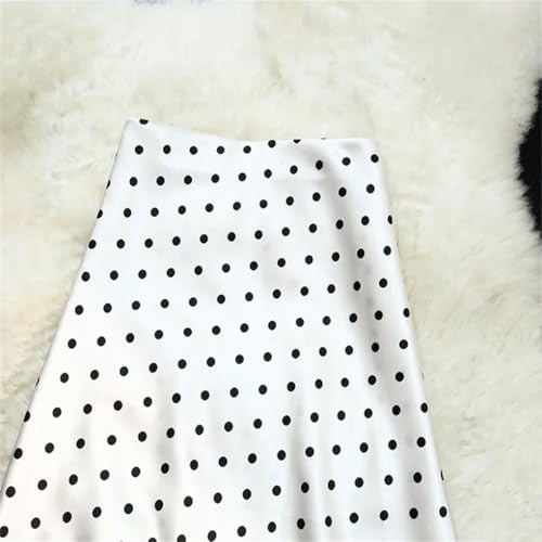 Women's High Waist Casual Midi Skirt, Retro Polka Dot Satin Fishtail Skirt3