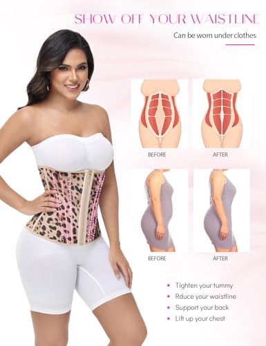 Image of SHAPSHE Waist Trainer for Women Tummy Control Workout Waist Cincher Corset Shapewear Postpartum Body Shaper with Zipper Hook