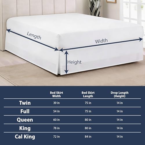 Luxury Hotel Tailored Bed Skirt, Box Pleats, 14 Inch Drop, Twin, White by levinsohn - Used condition - Image 6