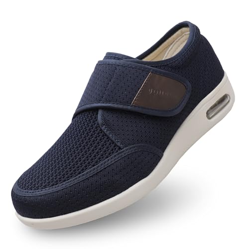 youyun Orthopedic Shoes for Men, Wide Fit Slip On Sneakers for Diabetics, Plantar Fasciitis and Swollen Feet Support, Lightweight Comfort and Breathable (Size 8-13.5)