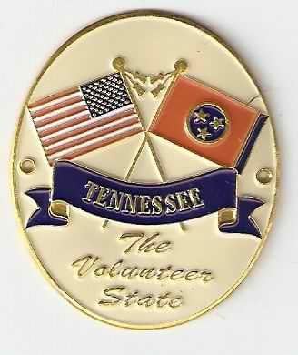 Tennessee & United States of America Flags - Hiking Stick Medallion - The Volunteer State