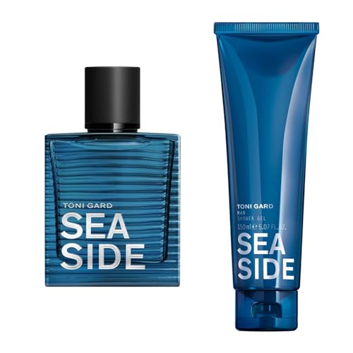 Toni Gard SEA SIDE Man Eau de Toilette 40 ml und Shower Gel 150 ml, aquatischer Herrenduft mit Roter Pfeffer, Grapefruit, Lavendel, Bernstein & Zedernholz für Ihn