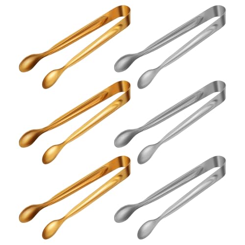Catálogo de Pinzas para azúcar los 5 mejores. 49 iplusmile 6 Piezas Pinzas para Snacks de Acero Inoxidable de Mini Pinzas Doradas y Plateadas para Hielo y Azúcar Versátiles para Aperitivos Fiestas de Té y Cocina Diaria