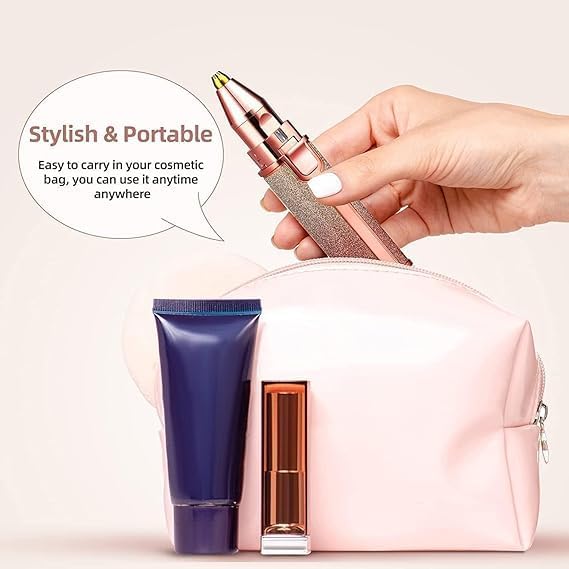 Image of 2-In-1 Rechargeable Eyebrow Trimmer, Epilator For Women, Facial Hair Removal Machine For Women,Face, Lips, Nose Hair Remover Trimmer With Light(Rainbow Color), Multicolour