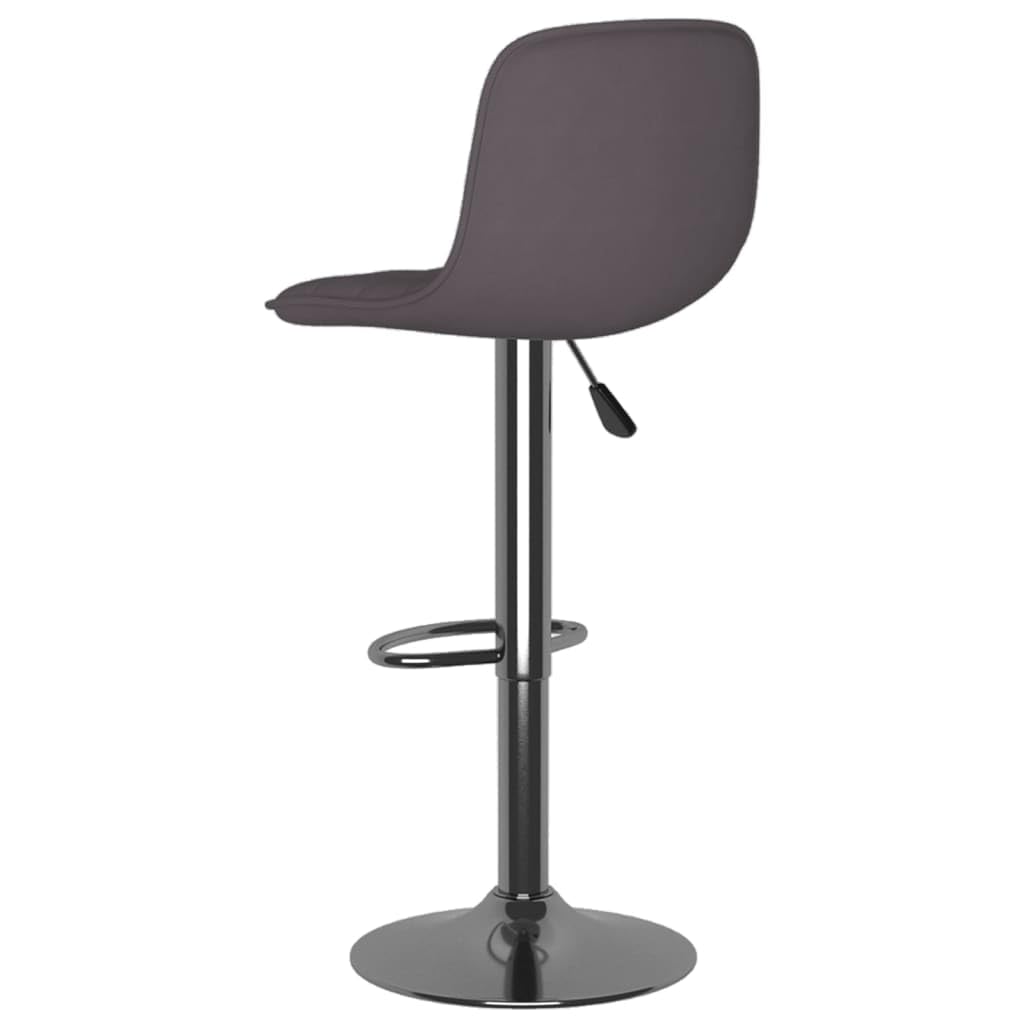 Taboret barowy 2 szt. materiał taupe z oparciem, regulacja wysokości, obrotowy 360 stopni, chromowany stelaż stalowy, podnóżek do kuchni, jadalni, baru, baru