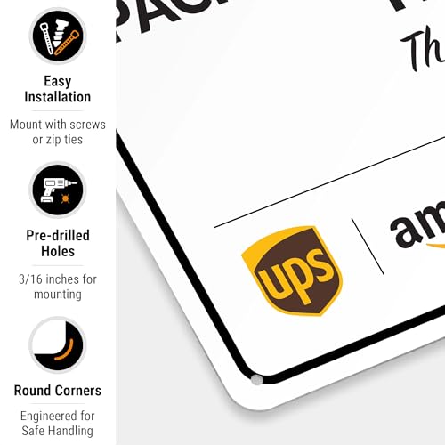 Image of Package Delivery Sign, 10x14 Inches, Rust-Free Aluminum, Fade-Resistant, Made in USA