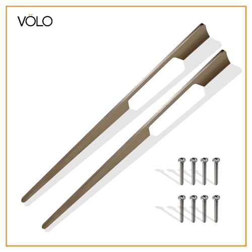 Image of VOLO Aluminium Wardrobe Handle - Elegant Pull Handle for Wardrobe Doors, Cabinet Doors, and Drawers in Kitchen, Office, and Bedroom (Pack of 2 Pieces) (SAC-40 Satin 24 Inch (600mm))