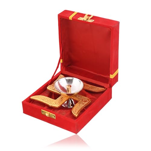 Image of Craftvatika Diwali Gift Item- Brass Diya for Pooja Diwali Gift, Diwali Decoration Item | Premium Brass Diya for Pooja Gift Set, Gift for Family Friends Employee,Return Gift,Cooperate Gift (Set of 10)