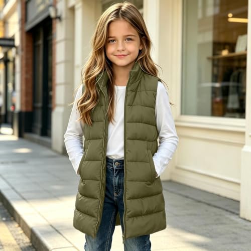 Puffer Vest Girls Zip Up Quilted Lightweight Puffy Coats for 3-14 Years - image 7