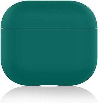 Cover Compatible with Airpods 3 Case,Soft Silicone Skin Case Cover No Keychain for AirPods 3rd Generation Charging Case Cover,Ultrathin 1.5mm Thick Protective Case Front LED Visible Blackish Green