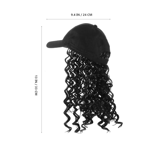 Casquette de baseball avec postiche bouclée intégrée afro Gatuida taille unique - 2
