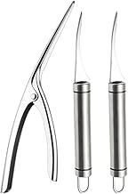 HEMOTON 3 Pcs Camarão de Aço Inoxidável Camarão Camarão Ferramenta Ferramenta Camarão Limpador Escala Removedor Ferramenta Ferramenta de Frutos Do Mar para Comer Lagosta de Caranguejo E