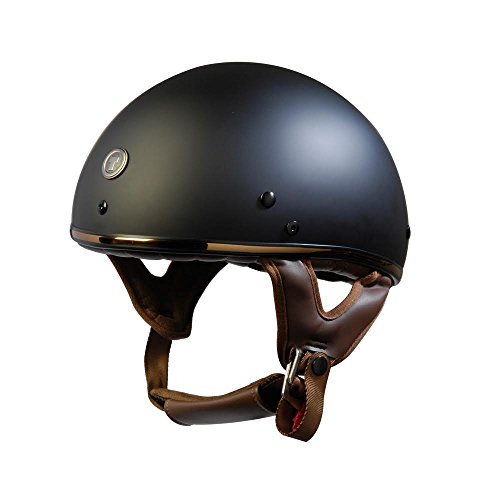 TORC Unisex-Adult Half-Size Style T5 Fiberglass Motorcycle Helmet (Matte Black Bronze, SMALL)