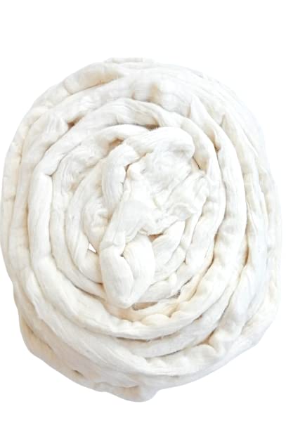 Hookcart White Cotton Yarn for Pooja Wicks, Cotton for Pooja Loose 1kg
