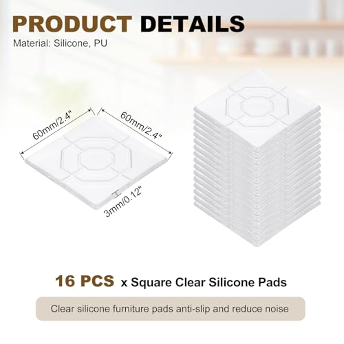 Almohadillas antideslizantes para muebles con base autoadhesiva transparente 3