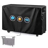 Andacar Outdoor 52 in Prep Table Cover for Keter Unity XL Portable Table Rolling Cabinet Bar, Waterproof Dining Cart Cover Heavy Duty Tool Chest Covers - 52'L×22'W×36'H, Black