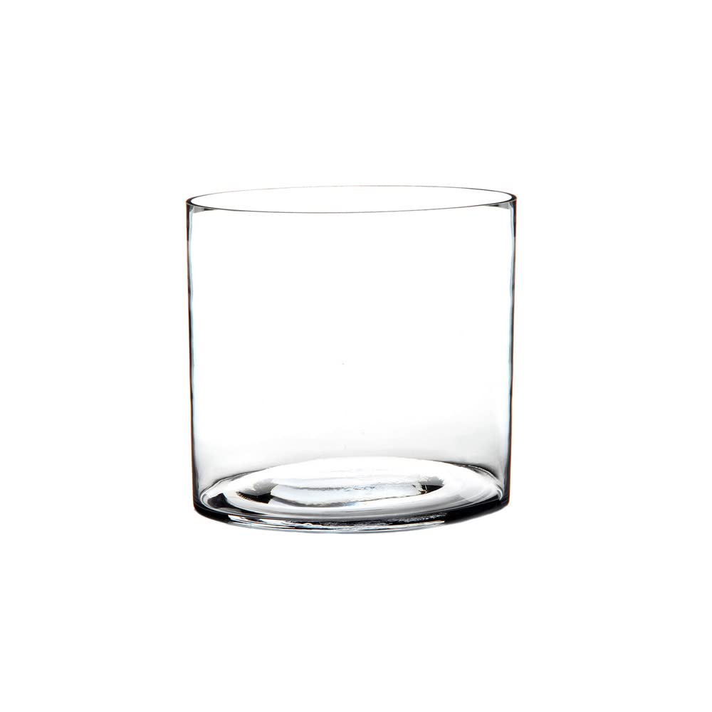 LOLAhome Jarrón Cilíndrico de Cristal Transparente Decorativo para Flores, Diseño Redondo, Ø 18x18 cm, Resistente y Elegante, para Decoración de Interiores, arreglos Florales, Centros de Mesa.