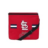 FOCO MLB Officially Licensed Primary Logo Team Stripe 6 or 12 Pack Soft Insulated Game Day Baseball Lunch Tote Cooler - St. Louis Cardinals - 6 Pack