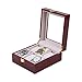 Boîte de montre boîtes de montre en bois rouge boîtier de montre boîte de rangement de bijoux avec étagère en verre et coussins de rangement de sourcils pour hommes 2/3/5/6/