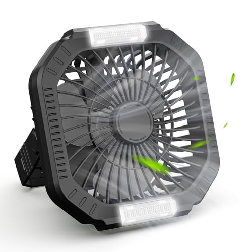 ZWOOS USB Camping Ventilator, 10400mAh Wiederaufladbar Tisch Wand/Leise...