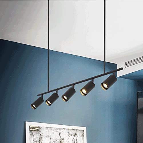 Luces de la isla , Lámpara de araña de tira larga de metal galvanizado LED E27 - Minimalista - Lámpara colgante Restaurante Bar Combinación de larga Lámpara colgante Decoración del hogar interior Lámp