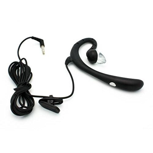 Wired Headset Mono Hands-Free Earphone 3.5mm Headphone Earpiece w Boom Mic Single Earbud [Black] for Verizon LG K20 V - Verizon LG K8 V - Verizon LG Lancet
