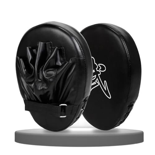XIUsheUA Guantes Focus 2 Piezas de Objetivo Mano Boxeo for Artes Marciales, Patada tailandesa, Entrenamiento Sanda, Karate Engrosado(Black)
