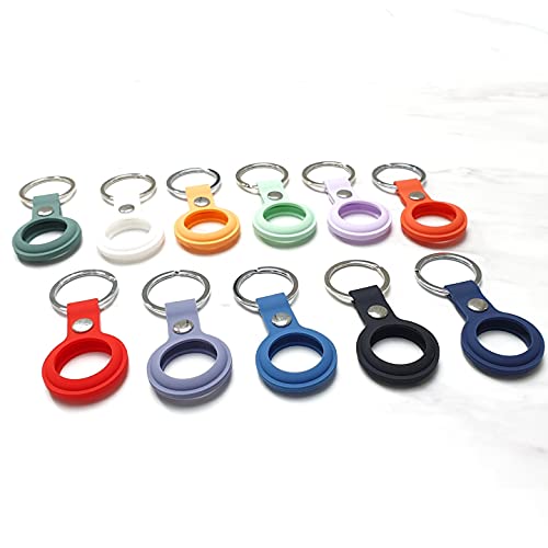Image of Riggear Silicone Key Ring Holder Case Cover Compatible with Apple Airtag (Lavender)