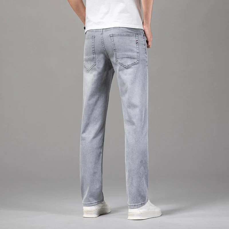 Summer Men's Jeans Business Straight Casual Pants Trousers4
