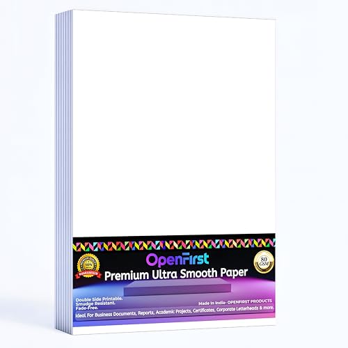 Image of A4 Premium Snow White Paper - 80 GSM Ultra Smooth Finish | Double Side Printable Colored Sheets For Invoicing, Office, Craft, Letterhead & Projects | Pack of 100 Sheets (Snow White)