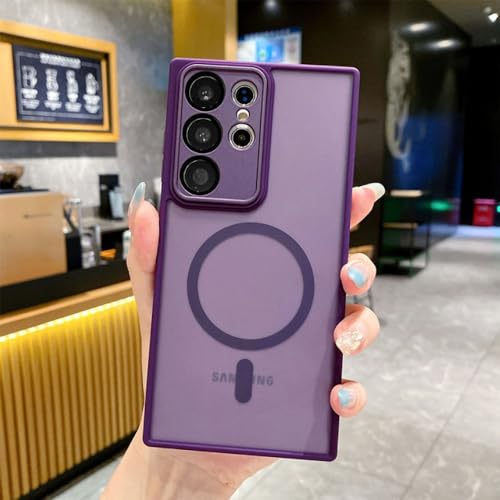 Coque magnétique Samsung Galaxy S22 protection caméra violette matte ENILSA